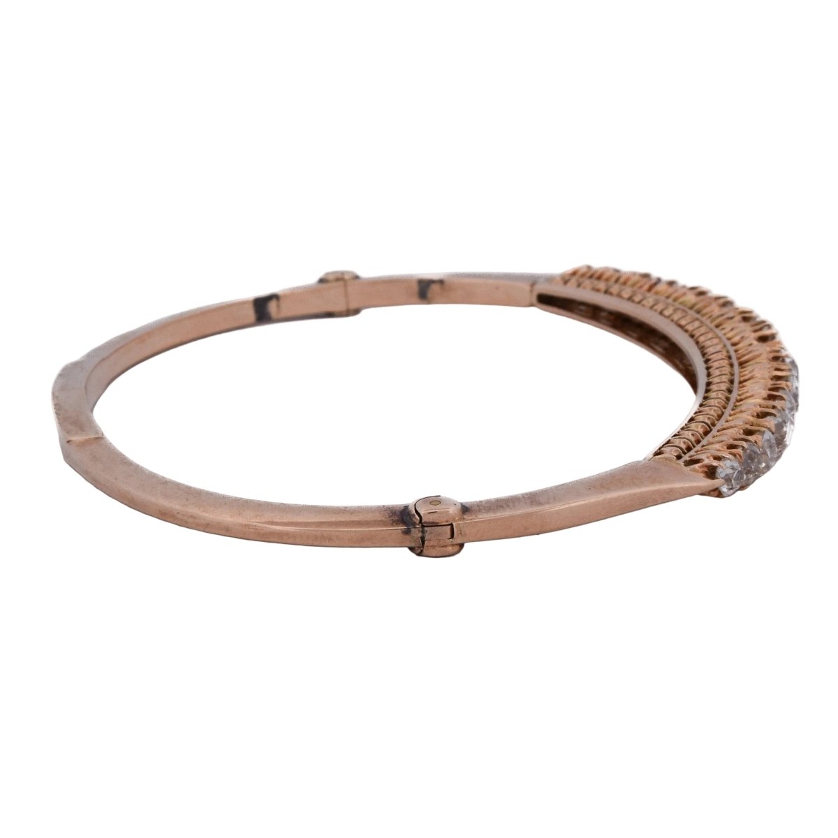 Bracelet Jonc en or rose et diamants - Castafiore