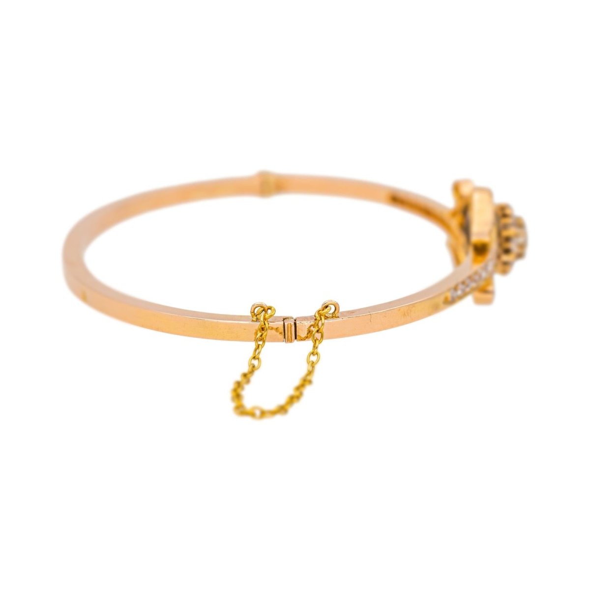 Bracelet Jonc en or rose et diamants - Castafiore