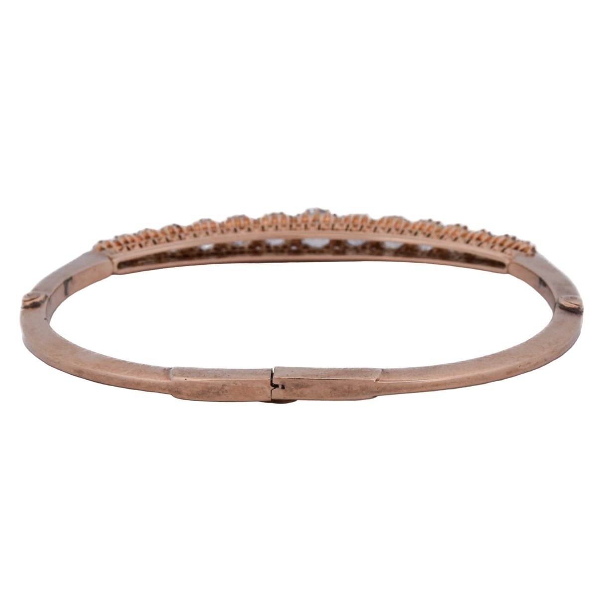 Bracelet Jonc en or rose et diamants - Castafiore
