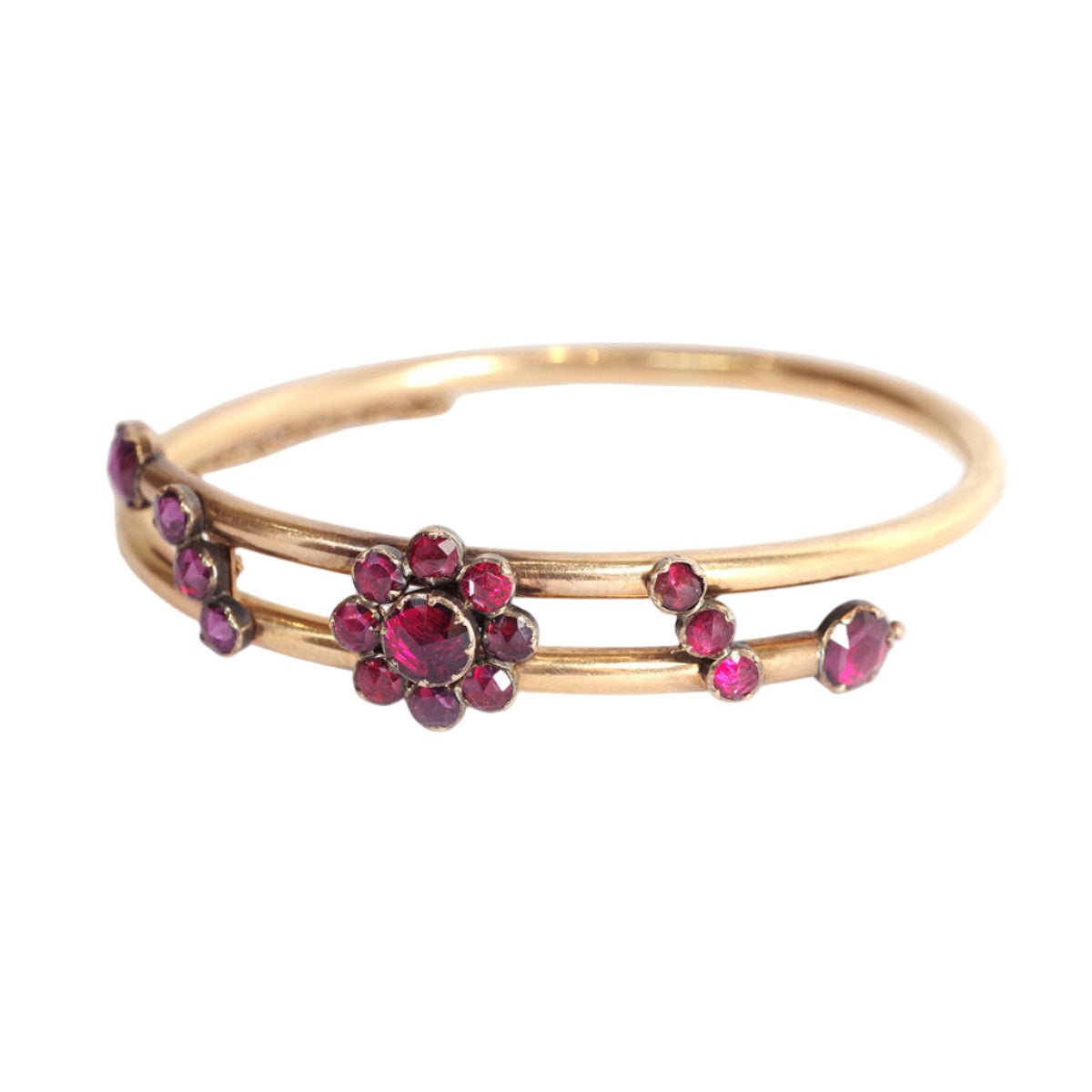 Bracelet Jonc en or rose et grenats - Castafiore