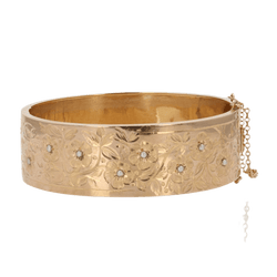 Bracelet Jonc en or rose et perles - Castafiore