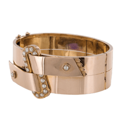 Bracelet Jonc en or rose et perles - Castafiore