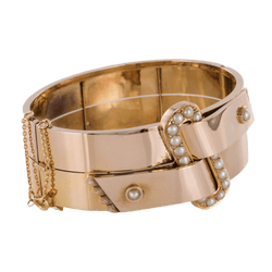 Bracelet Jonc en or rose et perles - Castafiore