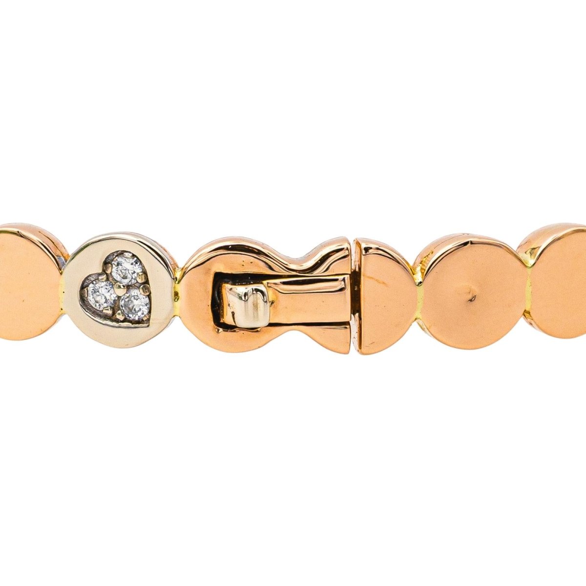 Bracelet Jonc en or rose, or blanc et diamants - Castafiore