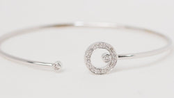 Bracelet Jonc flexible en or blanc et diamants - Castafiore