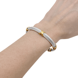 Bracelet Jonc FRED "Force 10" en or jaune et acier - Castafiore