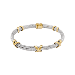 Bracelet Jonc FRED "Force 10" en or jaune et acier - Castafiore