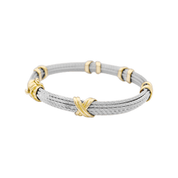 Bracelet Jonc FRED "Force 10" en or jaune et acier - Castafiore