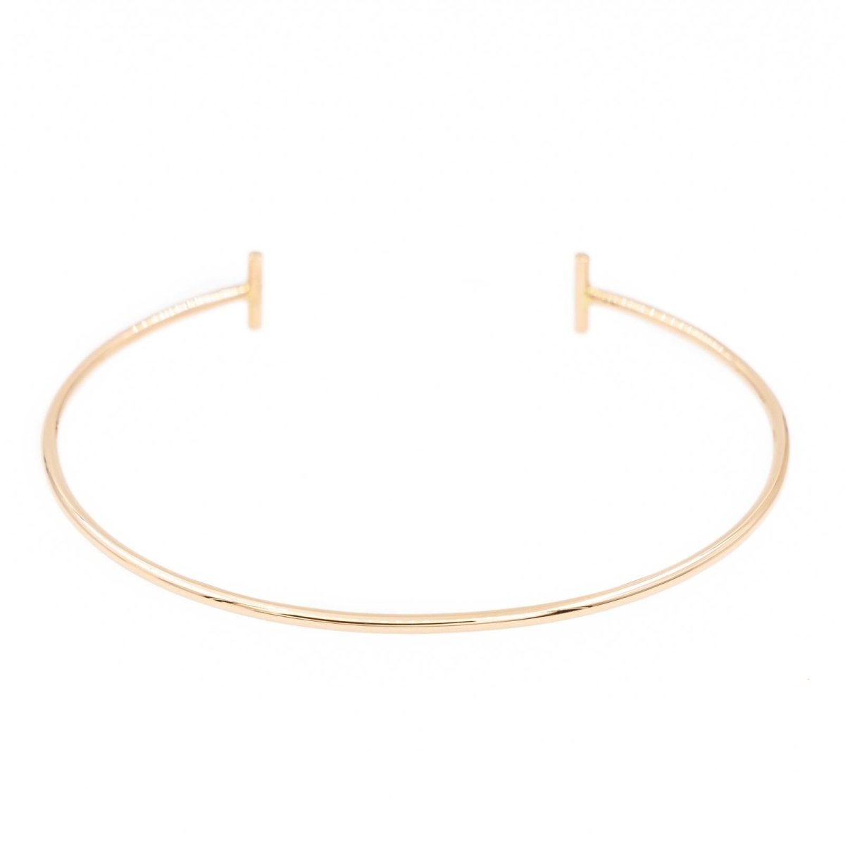 Bracelet Jonc GINETTE NY "Gold Strip Bangle" en Or rose - Castafiore