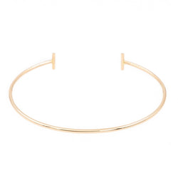 Bracelet Jonc GINETTE NY "Gold Strip Bangle" en Or rose - Castafiore