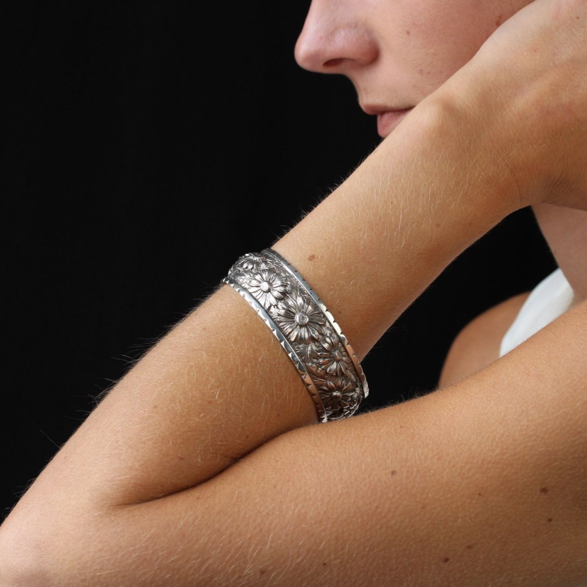 Bracelet JONC Gravures en argent - Castafiore