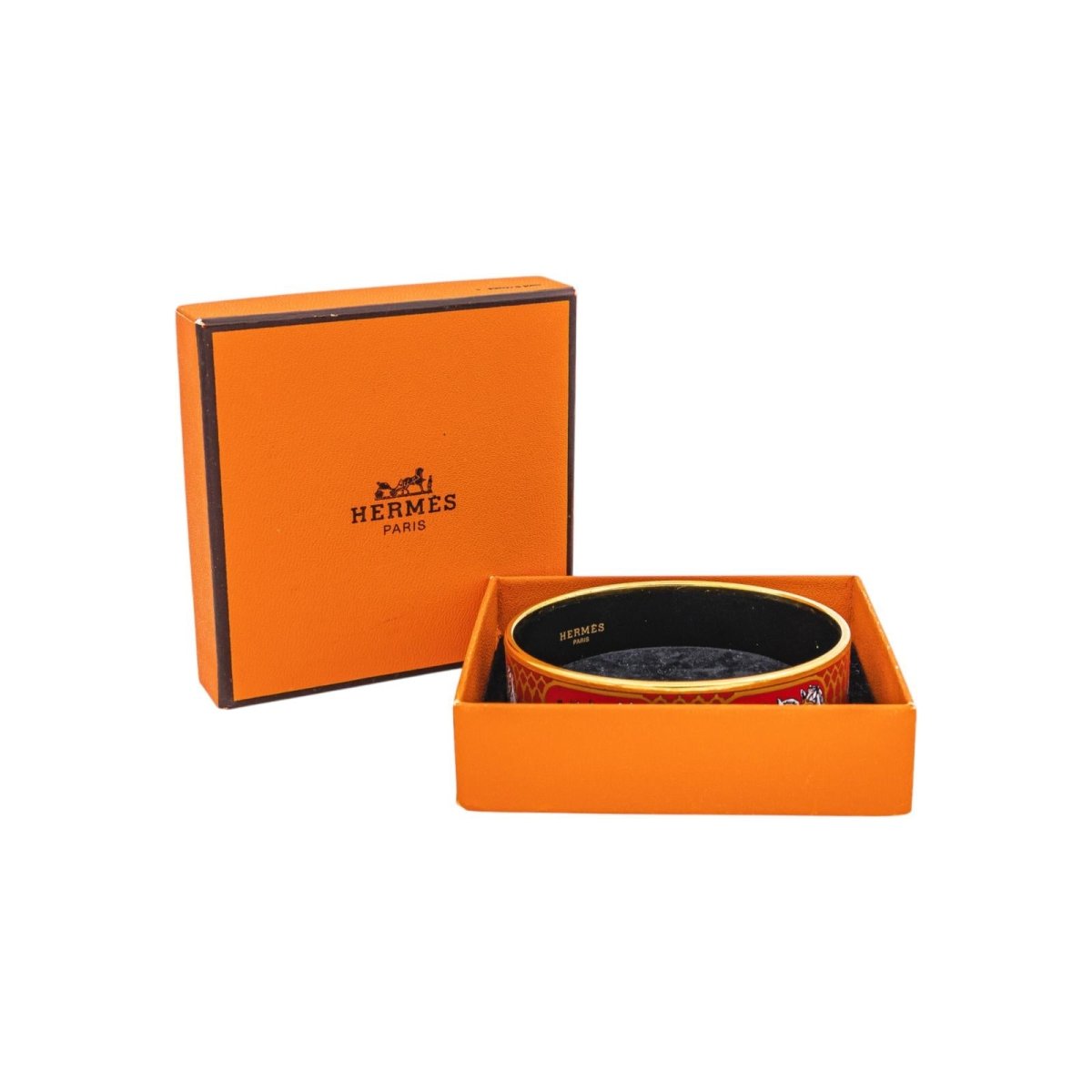 Bracelet Jonc HERMÈS en or jaune et émail - Castafiore