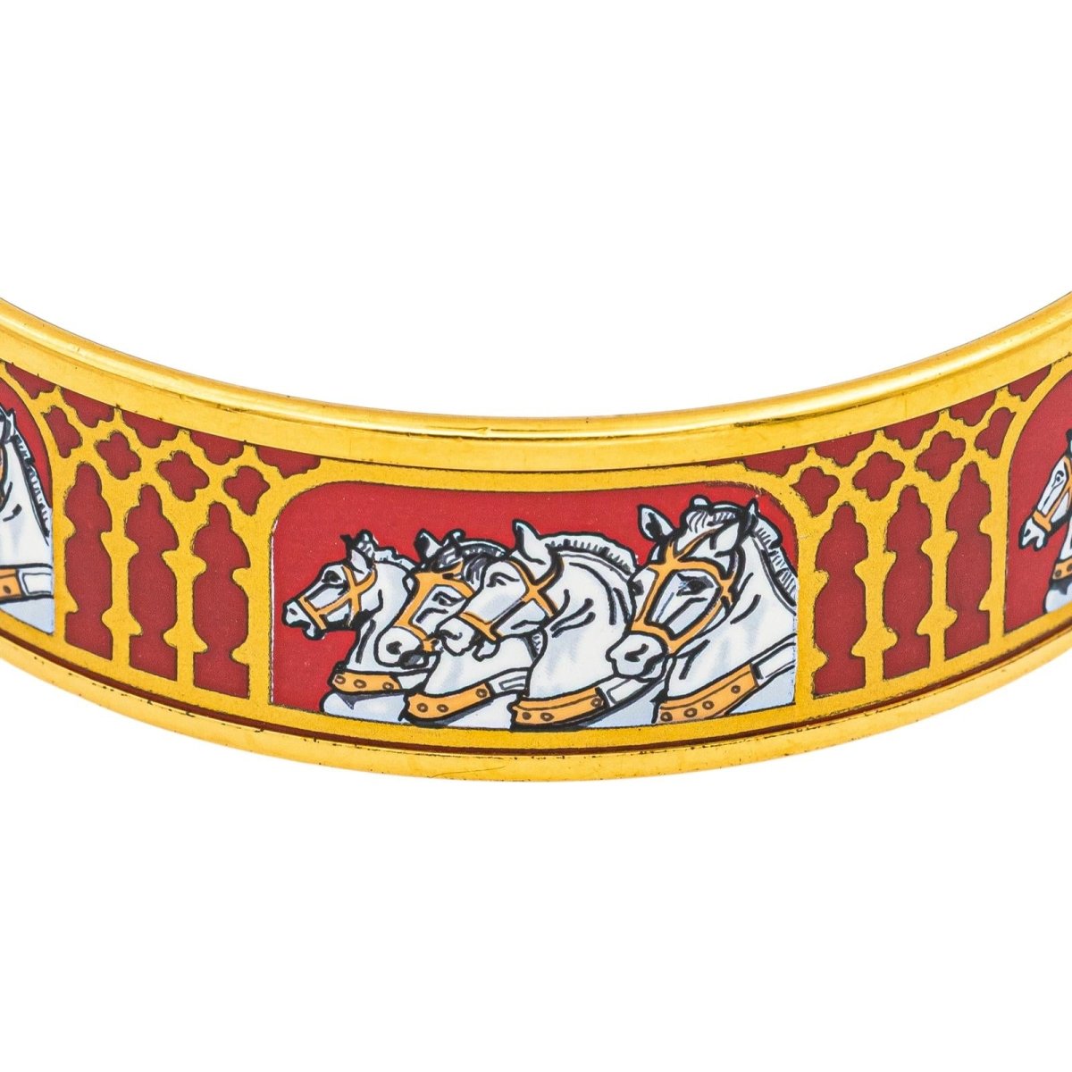 Bracelet Jonc HERMÈS en or jaune et émail - Castafiore