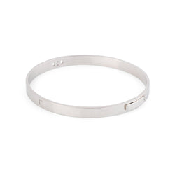 Bracelet Jonc HERMÈS "H d'Ancre" en or blanc et diamants - Castafiore