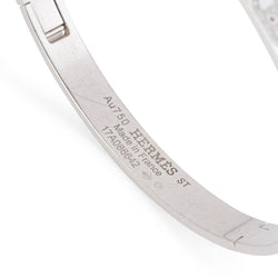 Bracelet Jonc HERMÈS "H d'Ancre" en or blanc et diamants - Castafiore
