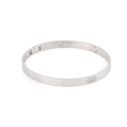 Bracelet Jonc HERMÈS "H d'Ancre" en or blanc et diamants - Castafiore