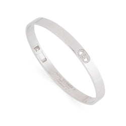 Bracelet Jonc HERMÈS "H d'Ancre" en or blanc et diamants - Castafiore
