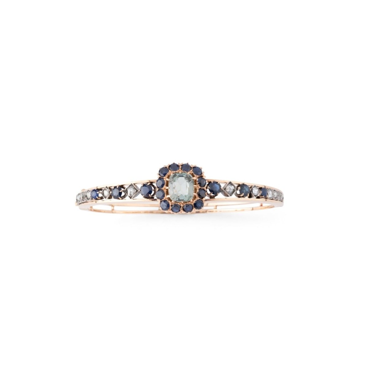 Bracelet Jonc "Joséphine" en or jaune, saphirs, améthyste et diamants - Castafiore