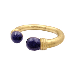 Bracelet Jonc LALAOUNIS "Neolithic" en or jaune et sodalite - Castafiore
