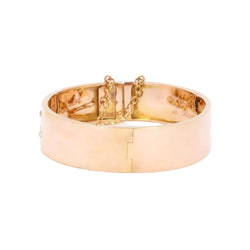 Bracelet jonc maçonnique or rose perles fines - Castafiore