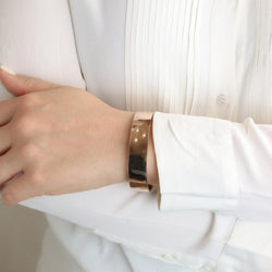 Bracelet jonc maçonnique or rose perles fines - Castafiore