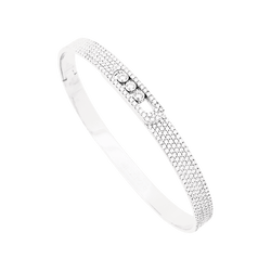 Bracelet Messika, "Bangle Pavé Move Noa", white gold and diamonds.