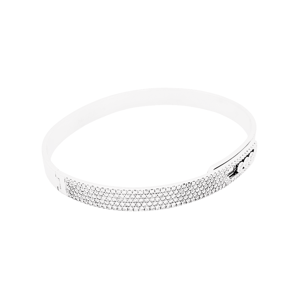 Bracelet Messika, "Bangle Pavé Move Noa", white gold and diamonds.