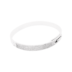 Bracelet Messika, "Bangle Pavé Move Noa", white gold and diamonds.