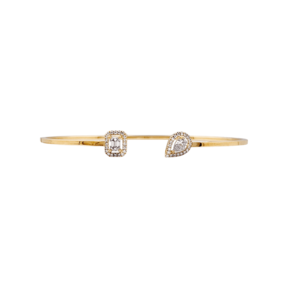 Bracelet Messika, "Jonc Flex Toi & Moi My Twin yellow gold and diamonds.