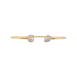 Bracelet Messika, "Jonc Flex Toi & Moi My Twin yellow gold and diamonds.