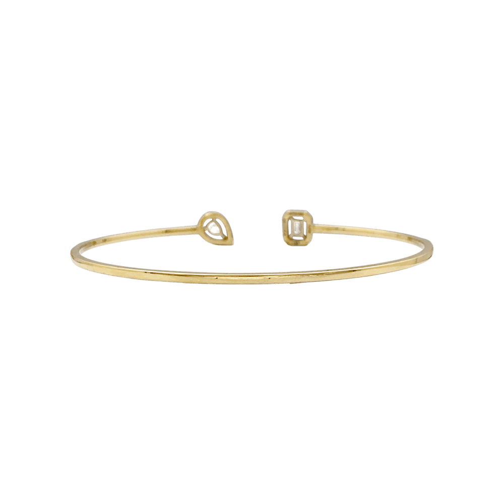 Bracelet Messika, "Jonc Flex Toi & Moi My Twin yellow gold and diamonds.