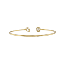 Bracelet Messika, "Jonc Flex Toi & Moi My Twin yellow gold and diamonds.