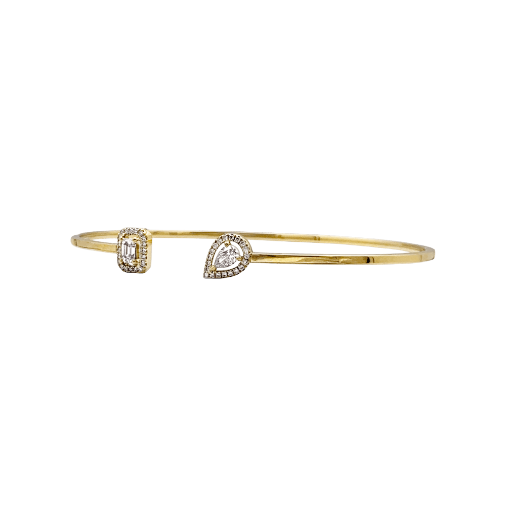 Bracelet Messika, "Jonc Flex Toi & Moi My Twin yellow gold and diamonds.