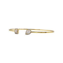 Bracelet Messika, "Jonc Flex Toi & Moi My Twin yellow gold and diamonds.