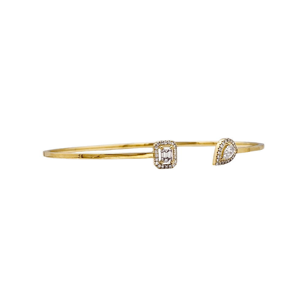 Bracelet Messika, "Jonc Flex Toi & Moi My Twin yellow gold and diamonds.