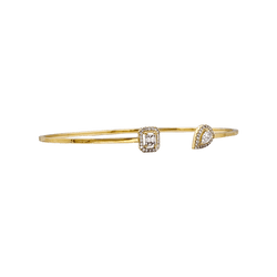 Bracelet Messika, "Jonc Flex Toi & Moi My Twin yellow gold and diamonds.