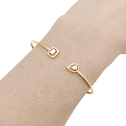 Bracelet Messika, "Jonc Flex Toi & Moi My Twin yellow gold and diamonds.