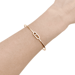 Bracelet Messika, "Jonc Flex Pavé Move Uno", rose gold and diamonds.