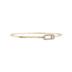 Bracelet Messika, "Jonc Flex Pavé Move Uno", rose gold and diamonds.