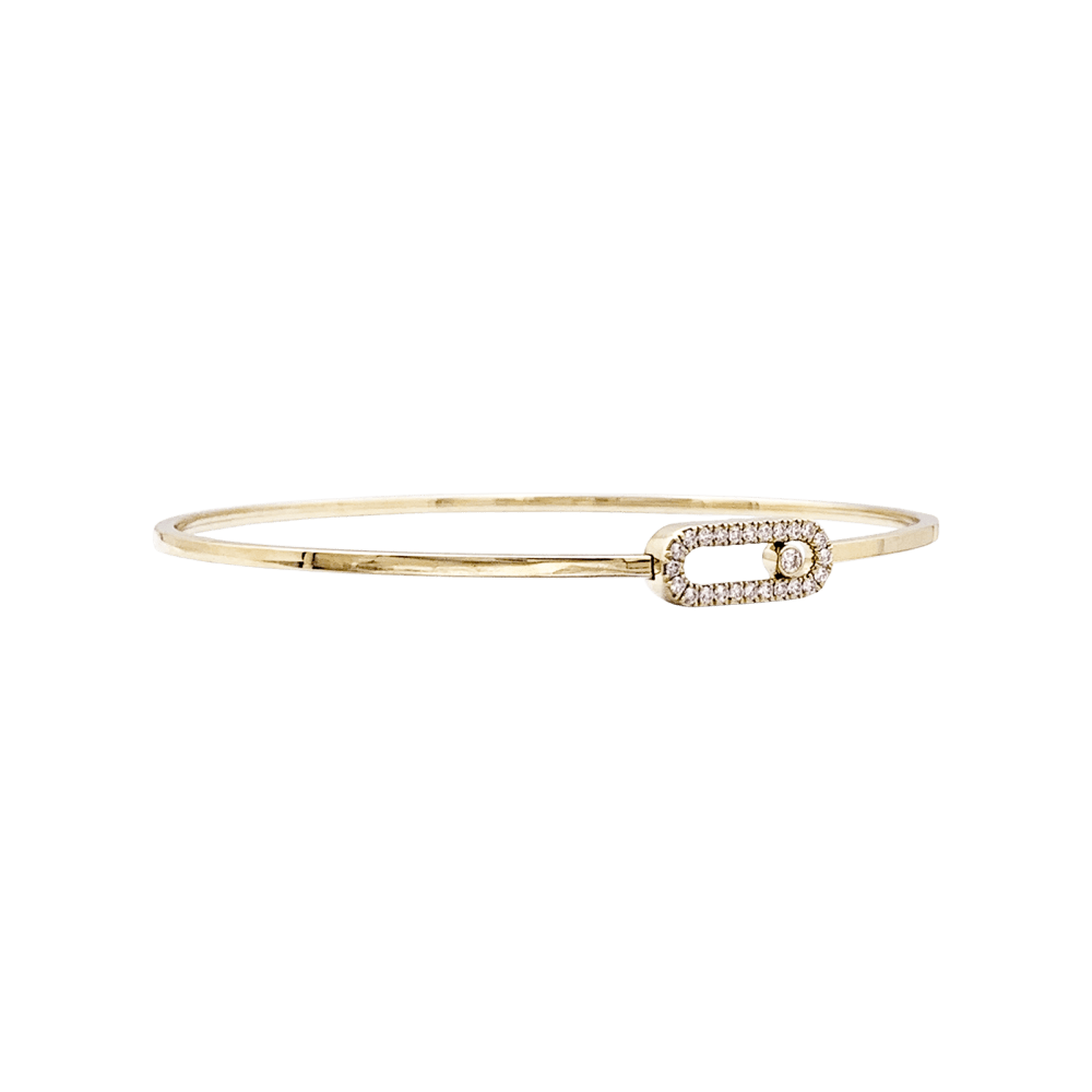 Bracelet Messika, "Jonc Flex Pavé Move Uno", rose gold and diamonds.