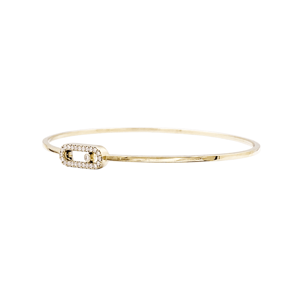 Bracelet Messika, "Jonc Flex Pavé Move Uno", rose gold and diamonds.