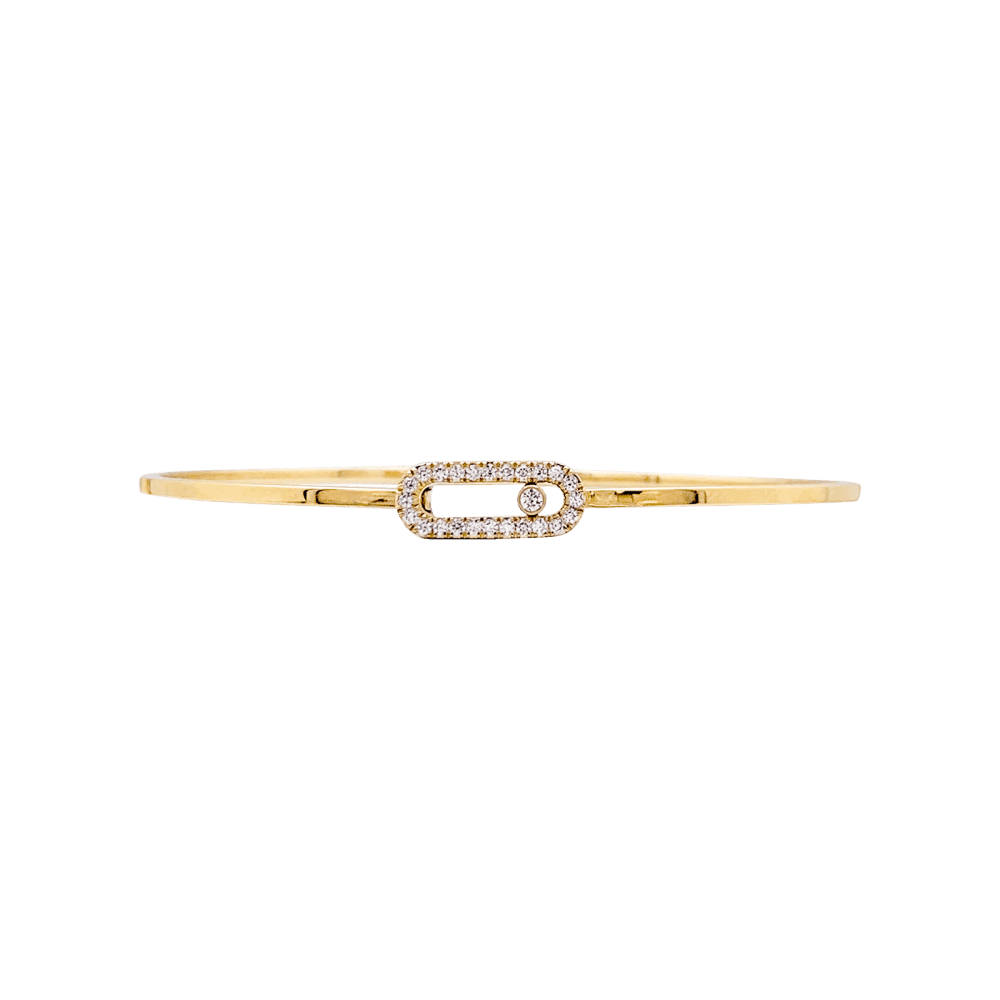 Bracelet Messika, "Jonc Flex Pavé Move Uno", rose gold and diamonds.