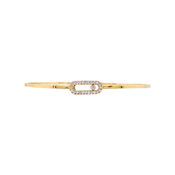 Bracelet Messika, "Jonc Flex Pavé Move Uno", rose gold and diamonds.