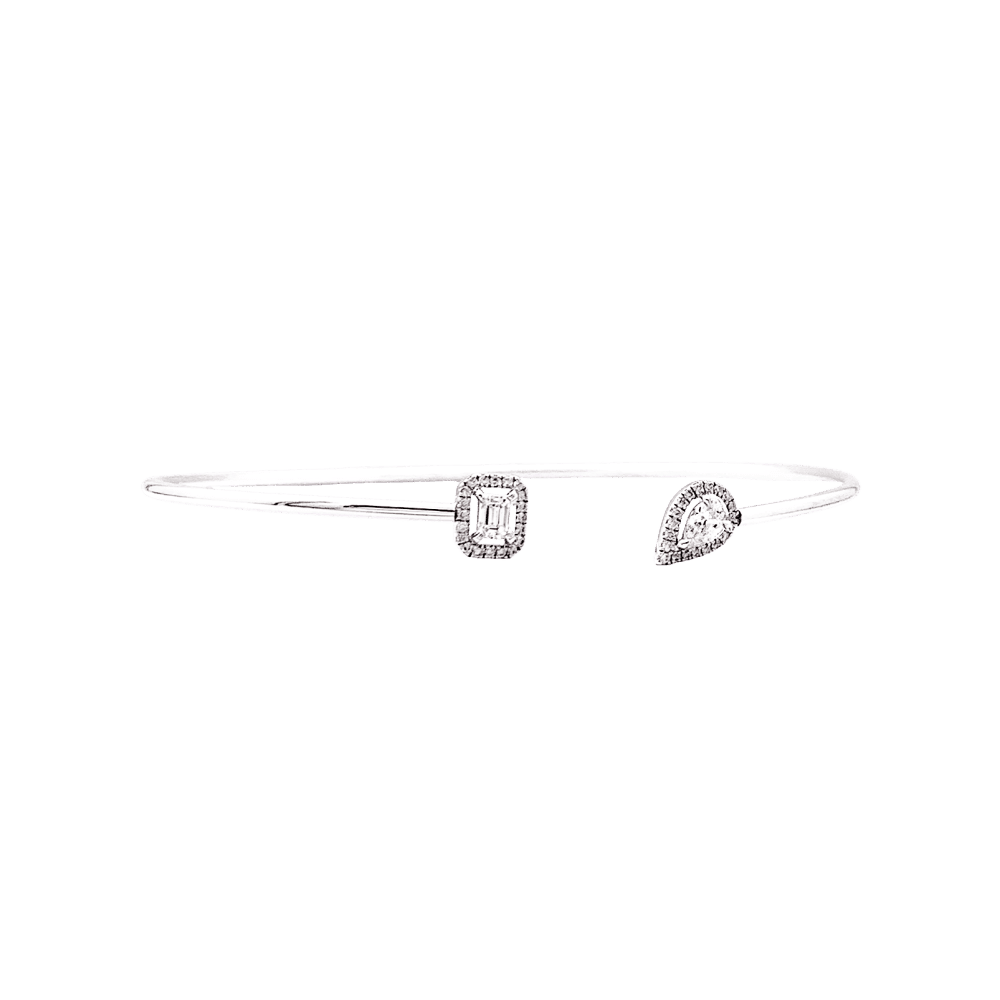 Bracelet Messika, "Jonc Flex Toi & Moi My Twin", white gold and diamonds.