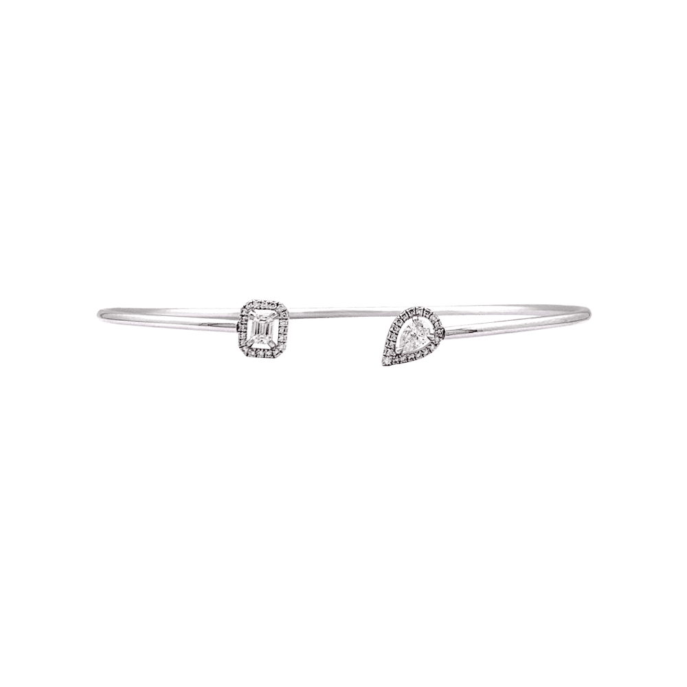Bracelet Messika, "Jonc Flex Toi & Moi My Twin", white gold and diamonds.