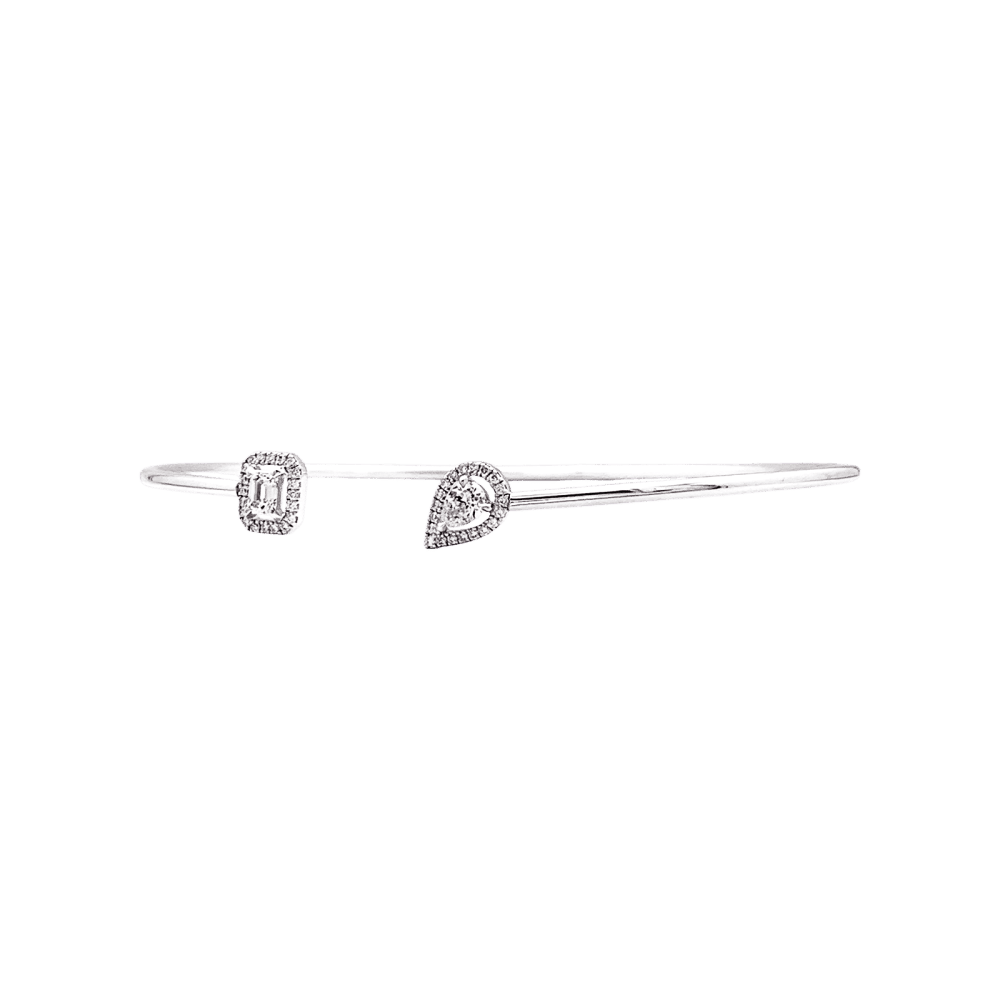 Bracelet Messika, "Jonc Flex Toi & Moi My Twin", white gold and diamonds.