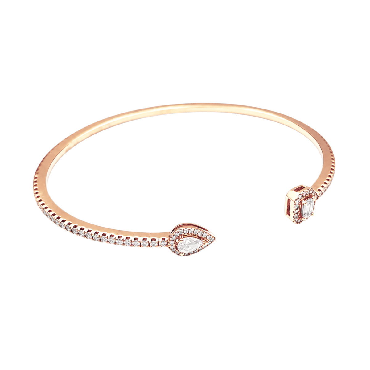 Bracelet Jonc MESSIKA "My Twin Pavé" PM en or rose et diamants - Castafiore