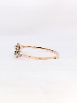 Bracelet jonc Napoléon III or rose diamants taille rose - Castafiore