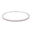 Bracelet Jonc Or Blanc avec Rubis et Diamants - Castafiore