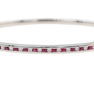 Bracelet Jonc Or Blanc avec Rubis et Diamants - Castafiore